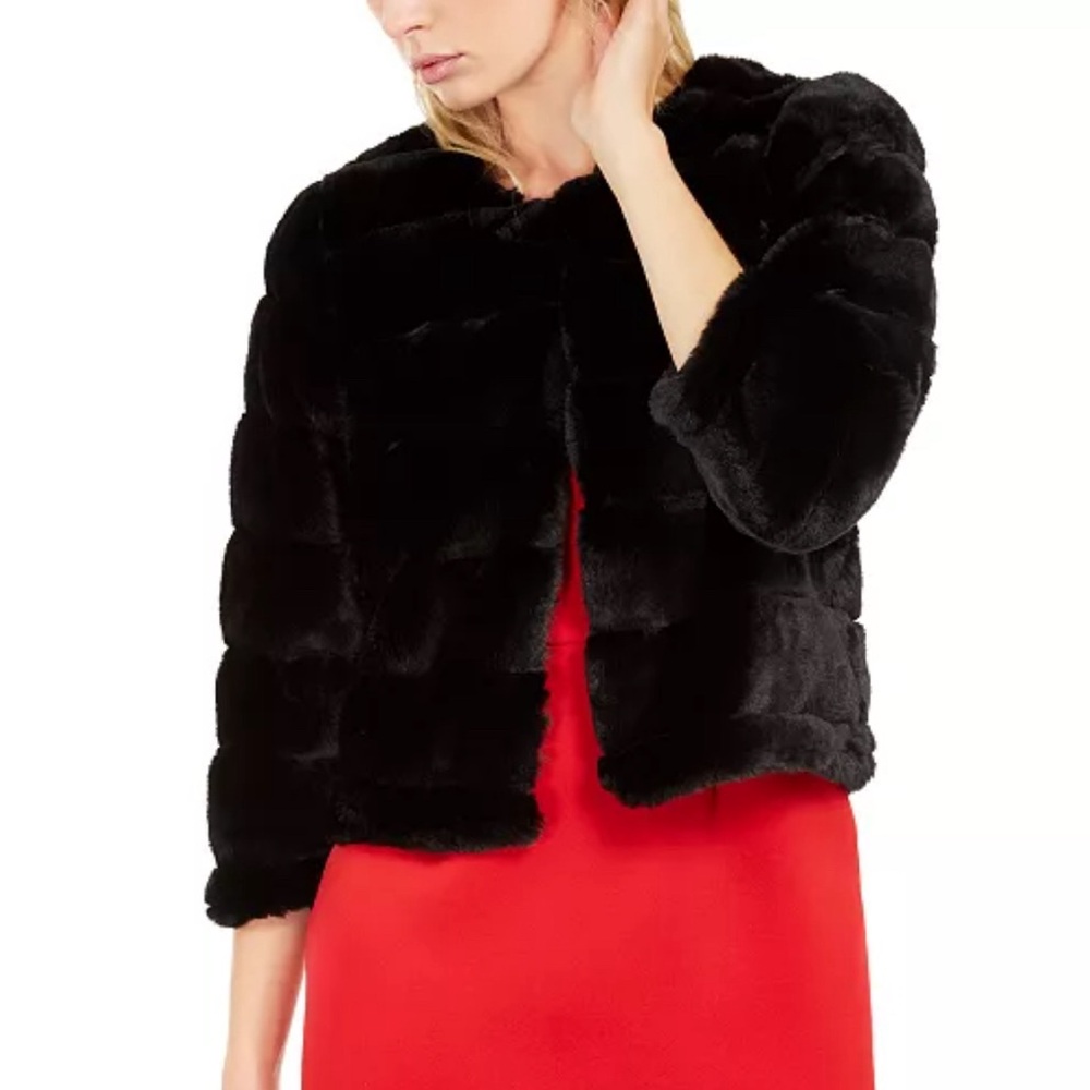 Calvin Klein Faux Fur Shrug Jacket Size Medium